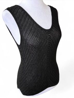 Cache Chic Black Knit Tank Top